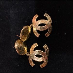Authentic vintage chanel earrings- used to be clip on but changed to post backs